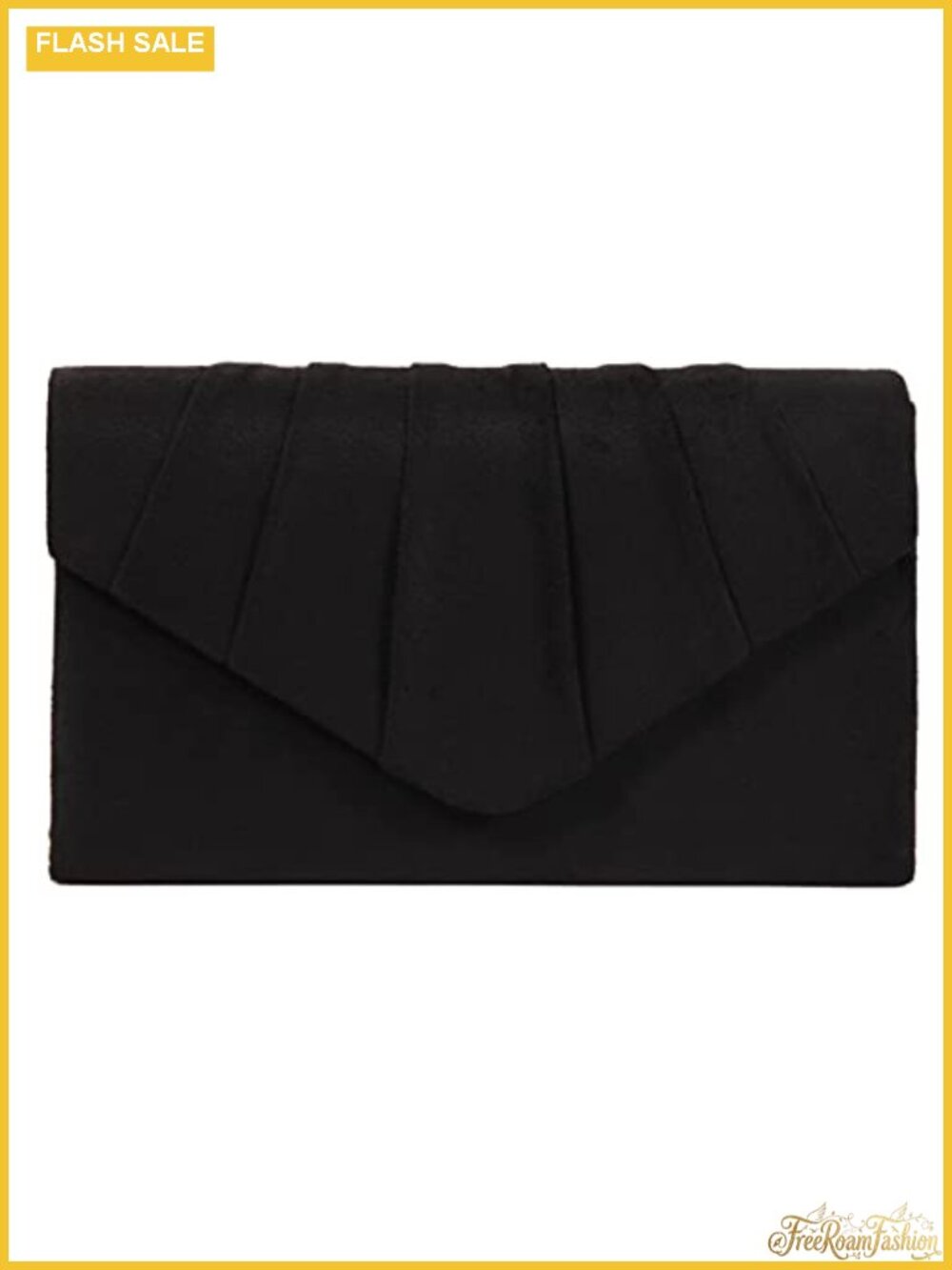Women's Suede Pleated Evening Clutch Bag with Detachable Chain